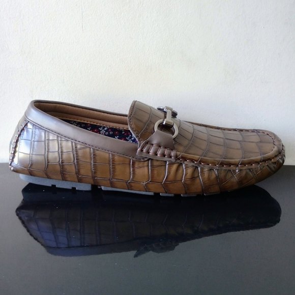 Madden Men\'s Dravin Driver Loafer in Awesome Embossed Croc Scale Brown main image 5